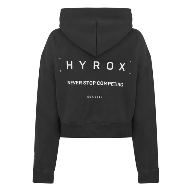 PUMA x HYROX World Cropped Hoodie Womens - Dark Grey