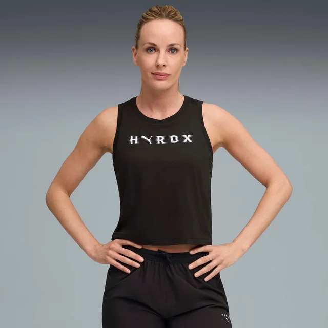 Womens PUMA x HYROX CLOUDSPUN THERMOADAPT CROP TANK - Black