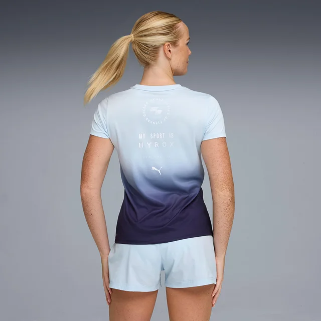 WOMEN'S POLY GRAPHIC TEE - light blue